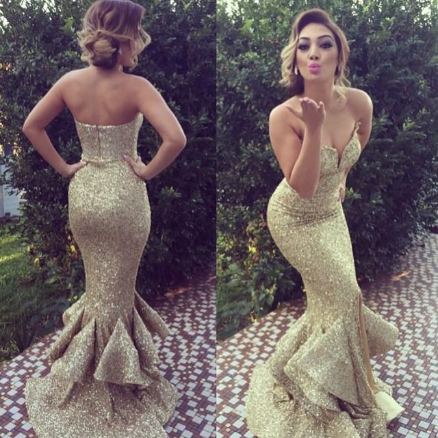 gold pageant dress