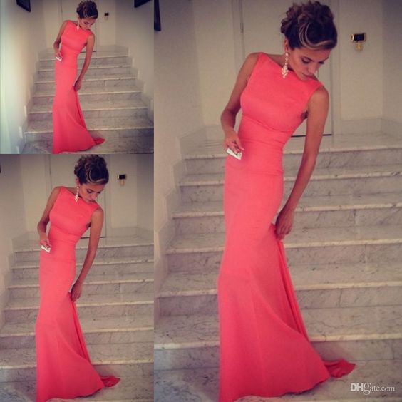 coral occasion dress