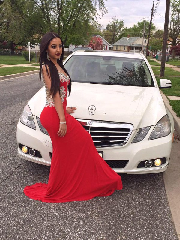2016 Prom Dresses Sexy Red Appliques Long Prom Dress Formal Evening Dress Party Gowns Robes De Bal