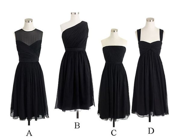 Custom Made, Bridesmaid Dress,short Black Brides Maid Dresses