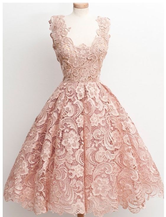 Elegant Pink Homecoming Dress,lace Charming Short Prom Dress,vintage Bridesmaid Dresses