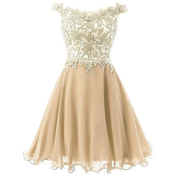 2019 Straps Lace Homecoming Dress, Bodice Short Prom Gown , Gold Tulle Party Dress