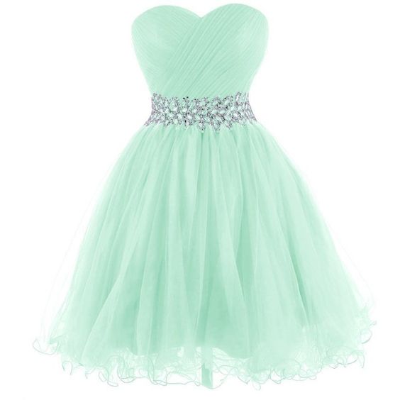 2016 Mint Homecoming Dress, Beaded Tulle Prom Dress, Sweetheart Short Homecoming Dress