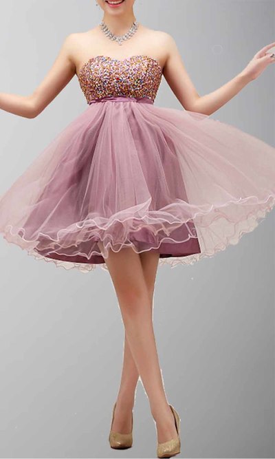 2016 Dusty Pink Homecoming Dresses,sweetheart Prom Dresses, Cute Party Dresses, Sexy Beading Party Dresses, Custom Prom Dresses