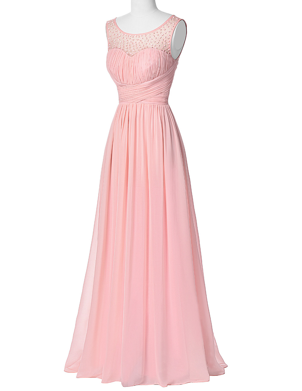 2016 Custom Charming Chiffon Beading Long Prom Dress,sexy Sleeveless Evening Dress,sexy See Through Prom Dress