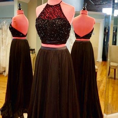 Charming Prom Dress,two Piece Prom Dress,long Prom Dresses,backless Evening Gown,formal Dress