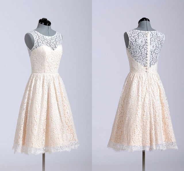 O-neck Lace A-line Short Prom Dresses,above Knee Sleeveless Homecoming Dress,party Dress Formal Evening Gowns