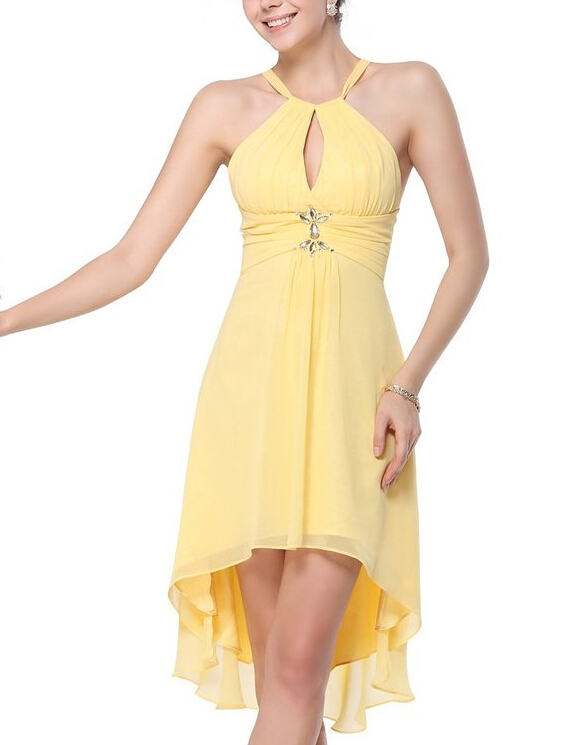 Charming Prom Dress,yellow Prom Dress,chiffon Short Prom Dress,sexy Prom Dress