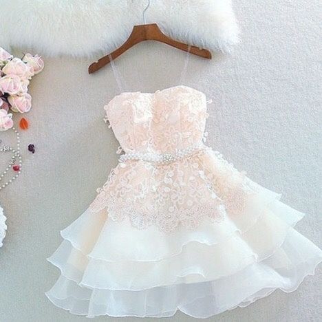 2016 Custom Charming White Organza Homecoming Dress,sexy Spaghetti Straps Evening Dress,layered Short Party Dress