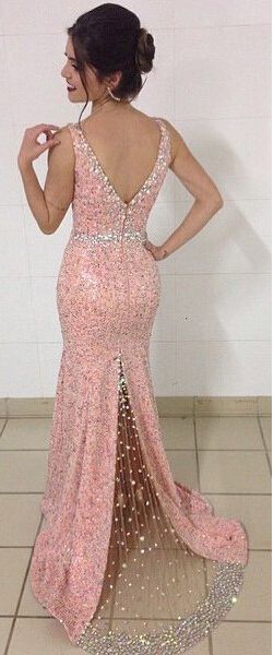 Coral Prom Dress,v Neck Homecoming Dress,beading Homecoming Dress,prom Dress Beaded,mermaid Evening Dress,prom Dress With Split Leg,v Neck Prom