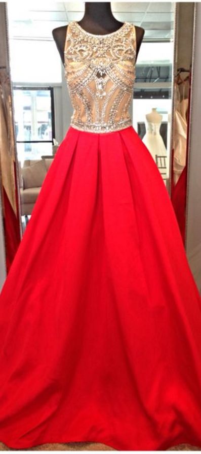 2016 Custom Charming Red Beading Prom Dresses,sexy Open Back Prom Gow