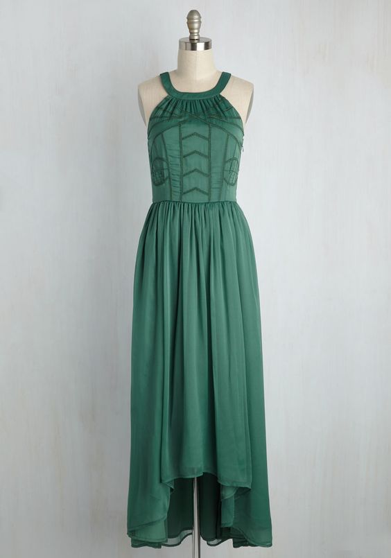 2016 Custom Charming Green Chiffon Prom Dress,sexy Halter Evening Dress,cute High-low Long Prom Dress