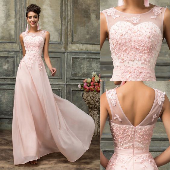 Formal Long Lace Applique Beaded Wedding Ball Gown Evening Prom Party Dress