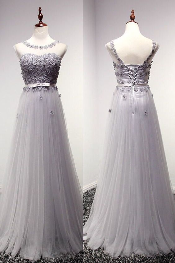 2016 Newest Charming Lace Long Cap Sleeves Prom Dresses,hands Made Flowers Beading Evening Dress