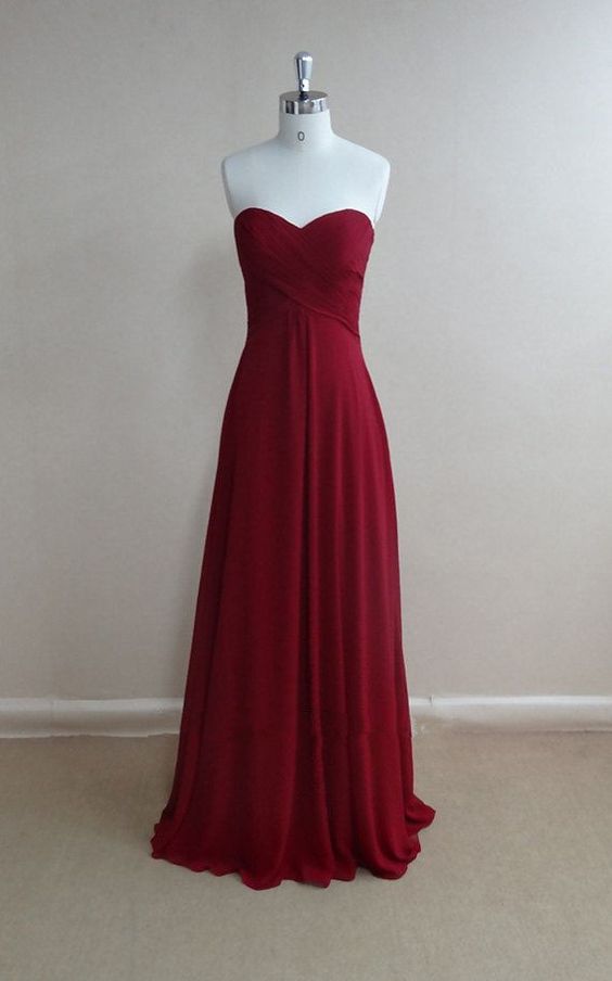 Simple And Pretty Burgundy Prom Dresses 2015, High Quality Prom Gown 205, Bridesmaid Dresses, Evening Dresses, Formal Dresses