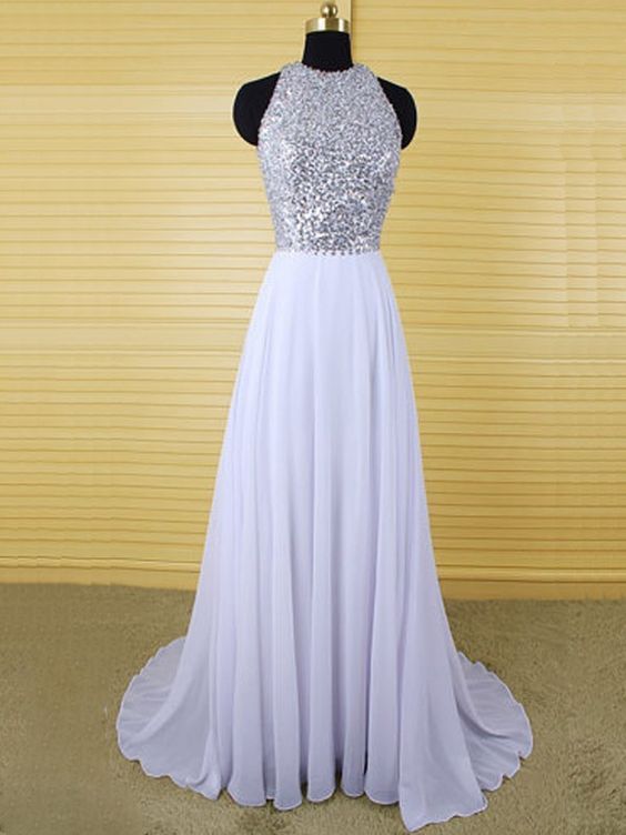 2016 Custom Charming Lavender Chiffon Prom Dress,sexy Halter Beading Evening Dress