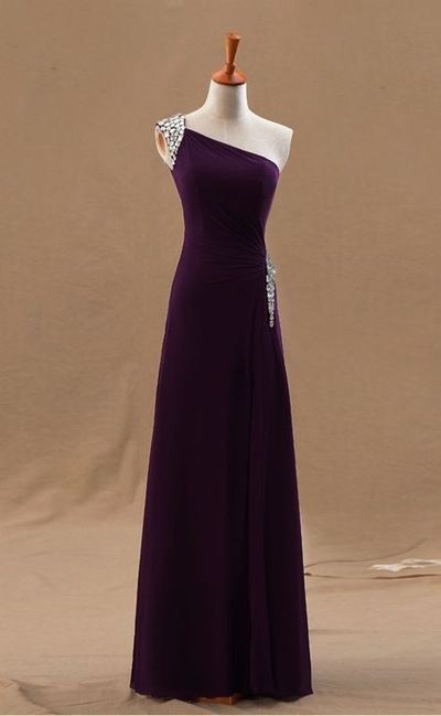 2017 Custom Charming Purple Prom Dress,sleeveless One Shoulder Evening Dress,beading Prom Dress