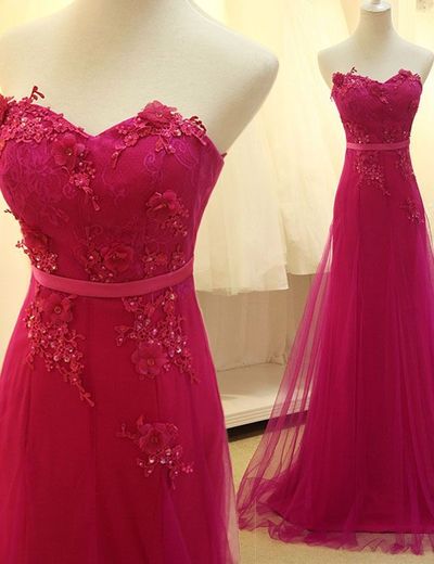 2017 Custom Made Charming Prom Dress,tulle Prom Dress,a-line Prom Dress,floor Length Prom Dress,appliques Prom Dress