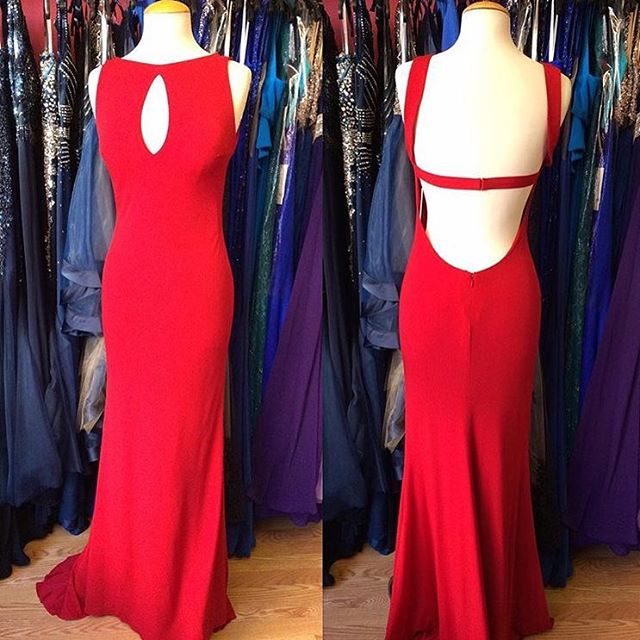 2017 Custom Made Charming Red Prom Dress,sleeveless Evening Dress,sexy Backless Prom Dress
