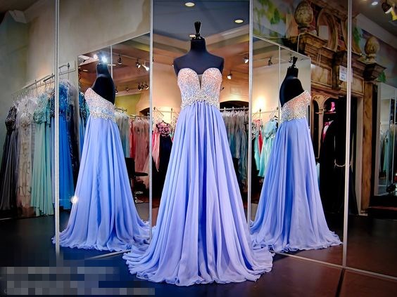 2017 Custom Made Lavender Chiffon Prom Dress,sweetheart Evening Dress,beading Party Dress,sleeveless Prom Dress