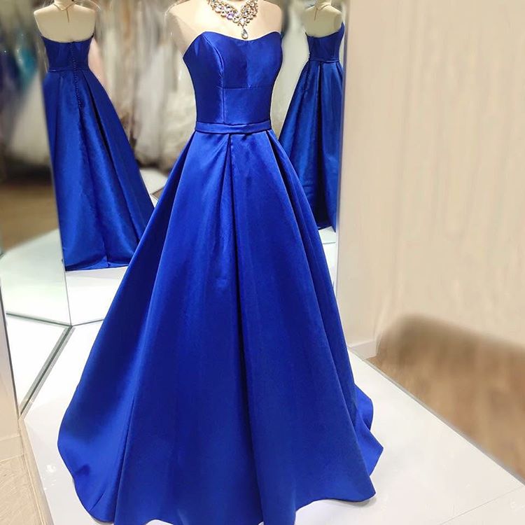 2017 Custom Made Royal Blue Prom Dress,sexy Sweetheart Prom Dresses,floor Length Prom Dress,backless Prom Dress