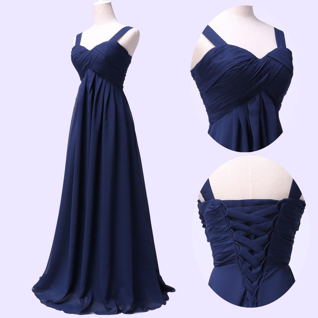 2017 Custom Made Navy Blue Prom Dress,sexy Spaghetti Straps Evening Dress,sexy Lace Up Party Dress,high Quality