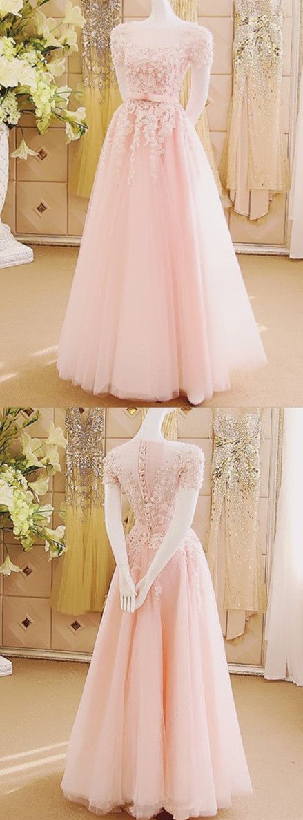 2017 Custom Made Pink Appliques Prom Dress,sexy Off The Shoulder Evening Dress,floor Length Party Dress,high Quality