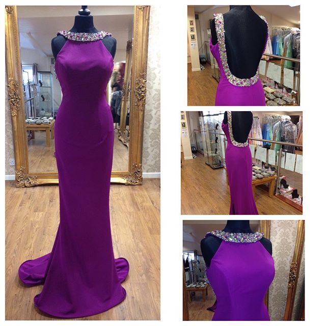 Real Sexy Mermaid Prom Dresses,handmade Prom Gowns,open Back Evening Dresses,handmade Purple Party Gowns