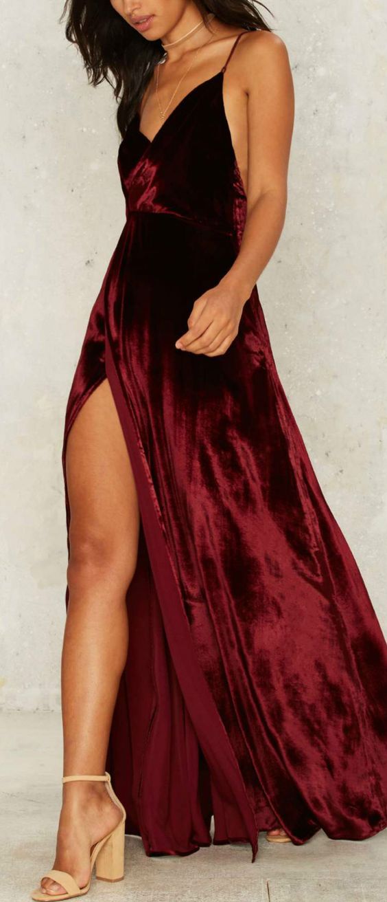 2017 Custom Made Red Prom Dress,Sexy Spaghetti Straps Evening Dress,Side Slit Party Dress,High Quality