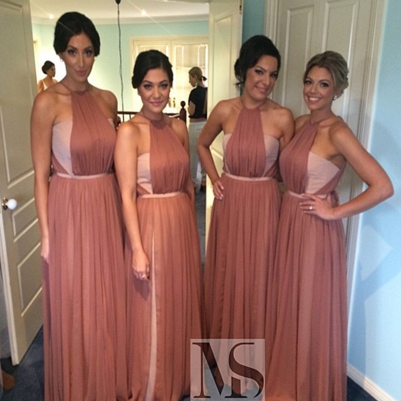 blush and silver bridesmaid dresses