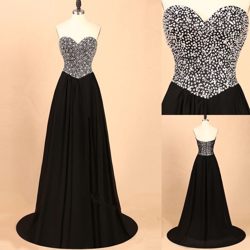 Sweetheart Beading Custom Made A-line Prom Dresses, Floor-length Evening Dresses,prom Dresses