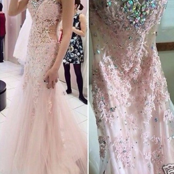 Pretty Appliques And Lace Prom Dresses, Sweetheart Prom Dresses, Real Made Prom Dresses,chiffon Backless Prom Dresses