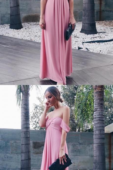  Ruched Chiffon Sweetheart Off Shoulder Prom Dresses Long 2018