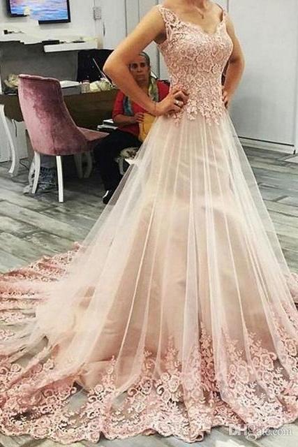 Pink Ball Gown Sweet Sleeveless Charming Lace Evening Gown