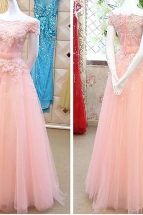 Attractive A-line Lace Beading Long Prom Dress,formal Dresses