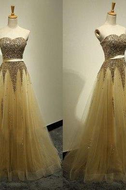 Long Prom Dress,charming Prom Dress,gold Prom Dress,a-line Prom Dresses,party Dress