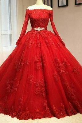 Red Ball Gown Quinceanera Dresses, Prom Dress,long Prom Dresses,evening Dress,long Evening Dress ,evening Dresses,quinceanera Dresses