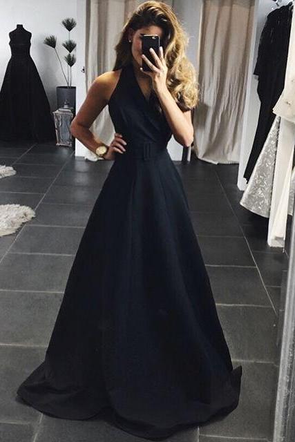 Sexy Long Prom Dress, Charming Sleeveless A Line Formal Evening Dress