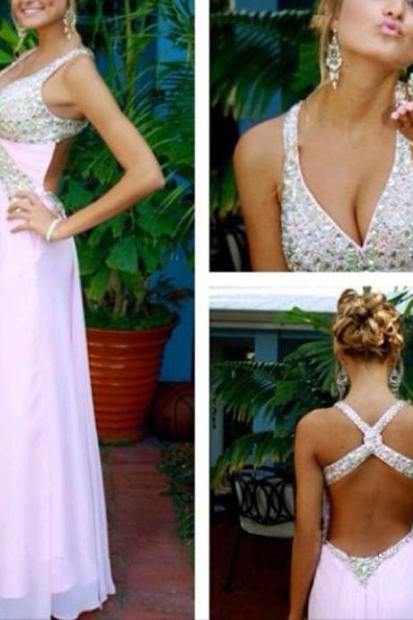 A line Junior Sexy Formal Backless Long Prom Dress 10099