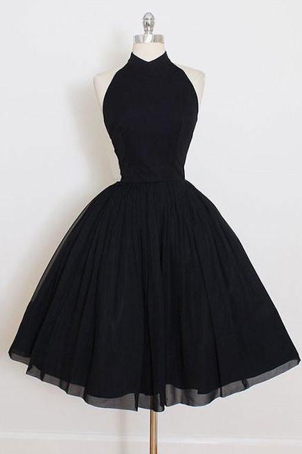 Cute Black Short Prom Dress, Black Homecoming Dress