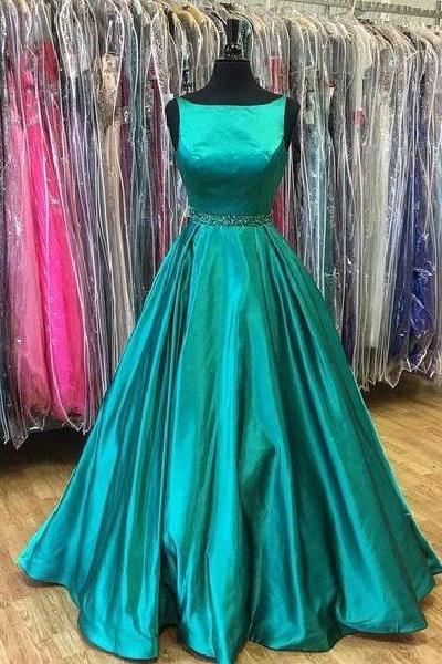 Turquoise Vintage Prom Dress Ball Gown Prom Dress Modest Prom Dress,pl0146