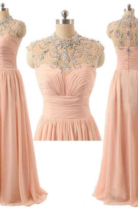 Pink Prom Dress,pink Evening Dress,long Prom Dress,long Formal Dress,pl0162