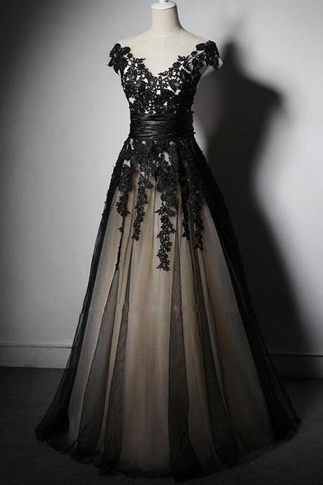 Black Prom Dress,modest Prom Dress,country Prom Dress, Long Prom Dress,pl0163