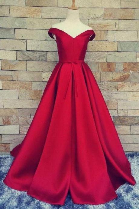 Red Ball Gown Prom Dress Off The Shoulder Prom Dress Long Prom Dress,pl0170