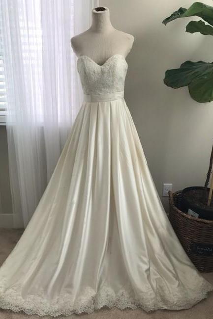 Lace And Silk Formal Wedding Dress,pl0181