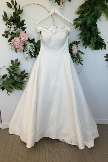 Off White Silk Antoinette Formal Wedding Dress,pl0244