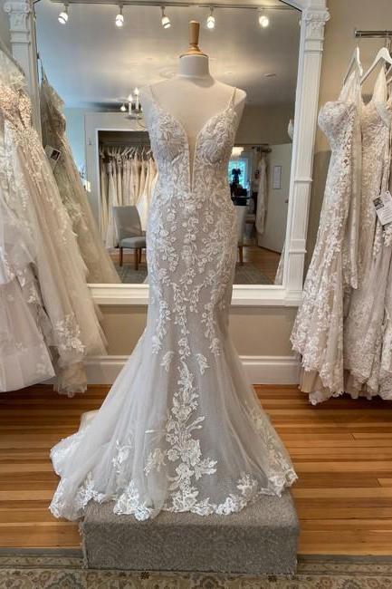 Ivory/rum/porcelain Tulle Gown Formal Wedding Dress,pl0287