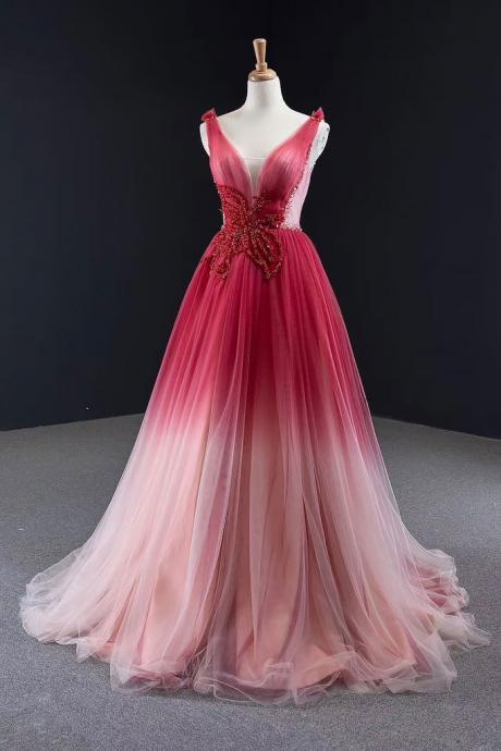 Changing Color Pink Fuschia Prom Dress,pl0474