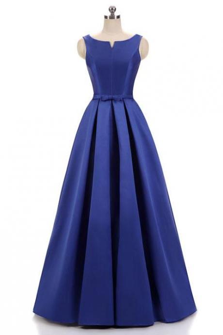 Blue Modest Floor Length Formal Occasion Dress,pl0475