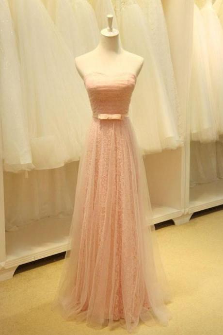 Strapless Blush Pink Fairy Tale Bridesmaid Dress,PL0480